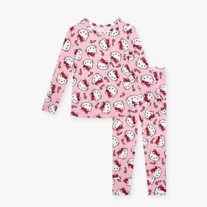 Posh peanut Hello kitty Christmas candy cane pajamas set 3/4T
